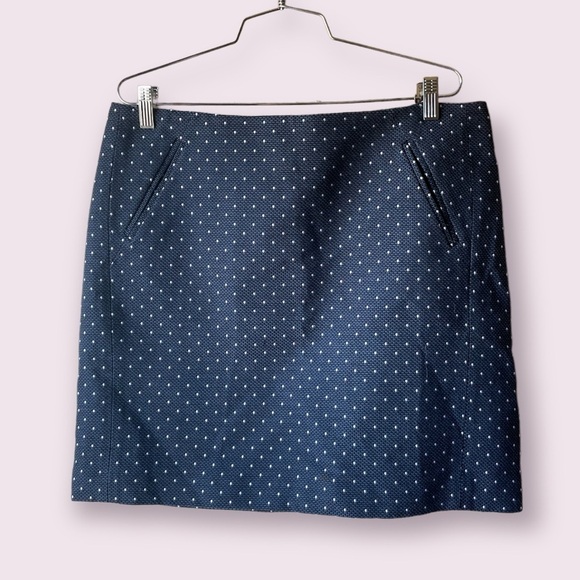 Ann Taylor Blue Polka Dot Mini Skirt - Picture 1 of 7